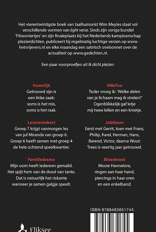 Achterkant van Ik dicht plezier
