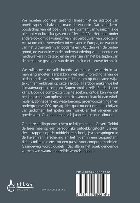 Achterkant van Halvering van de waanzin