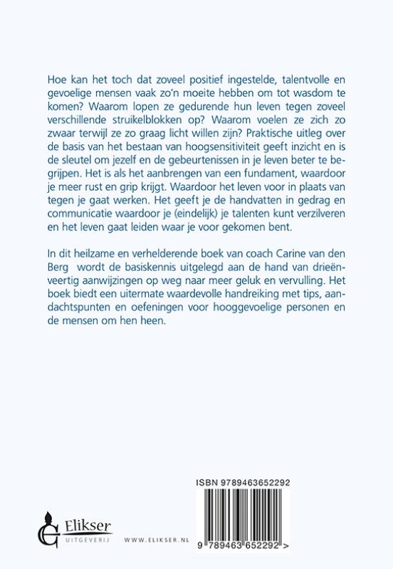 Achterkant van Basiskennis Hoogsensitiviteit