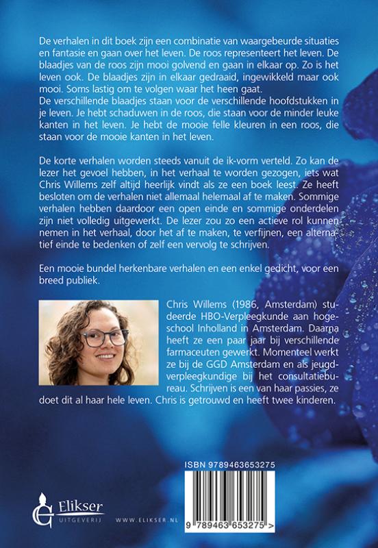 Achterkant van De blauwe roos