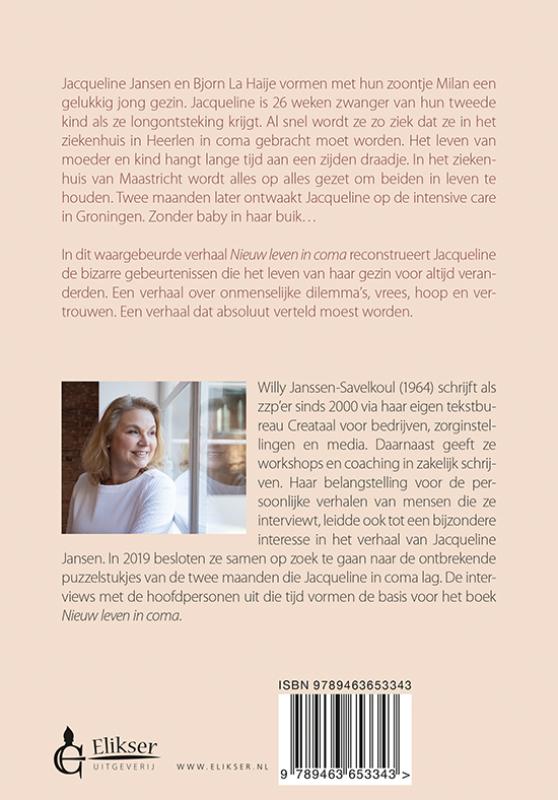 Achterkant van Nieuw leven in coma