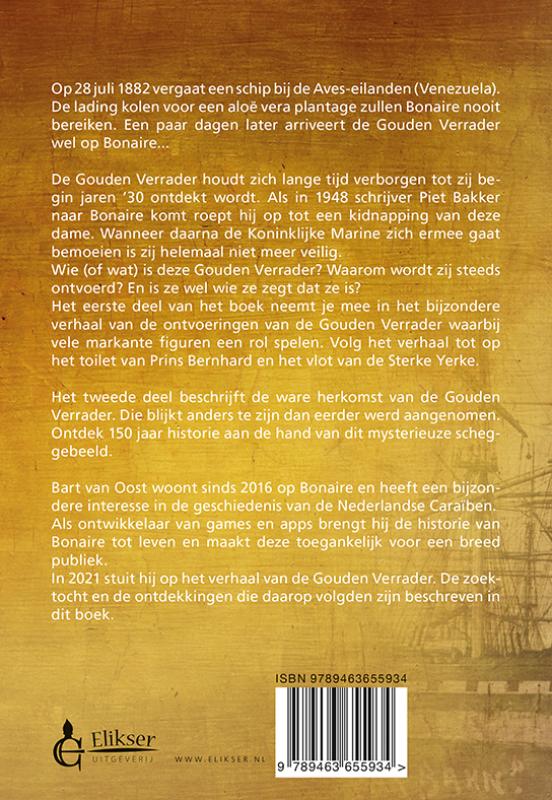 Achterkant van De gouden verrader van Bonaire