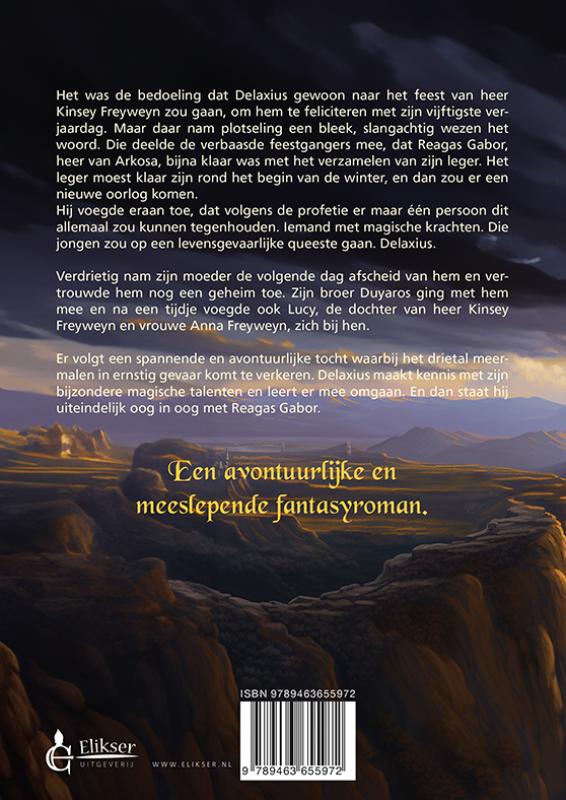 Achterkant van Delaxius en de gedwongen queeste