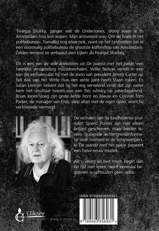 Achterkant van De pianist met het pakje