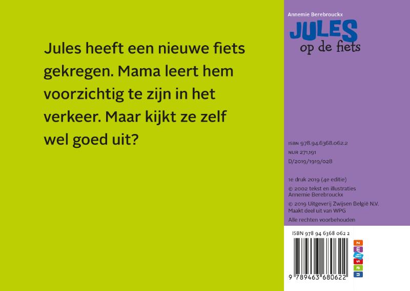 Achterkant van Jules op de fiets