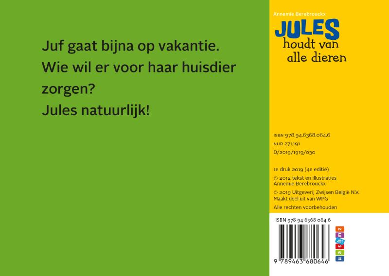 Achterkant van Jules houdt van alle dieren
