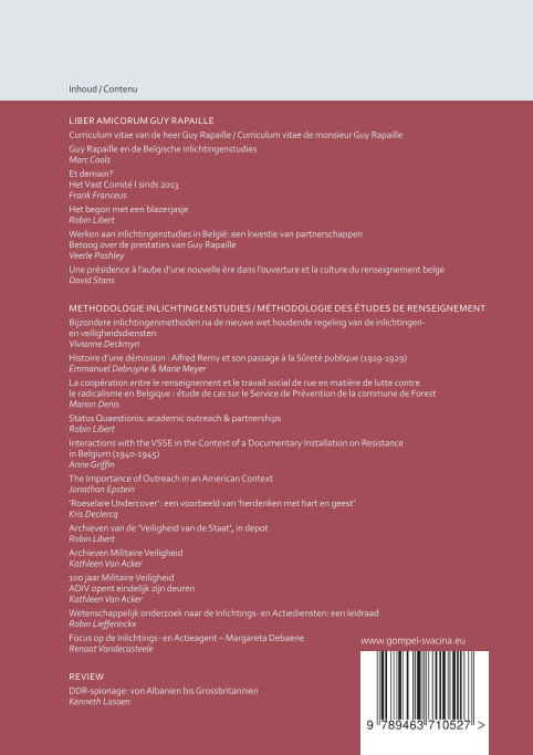 Achterkant van Methodologie inlichtingenstudies
