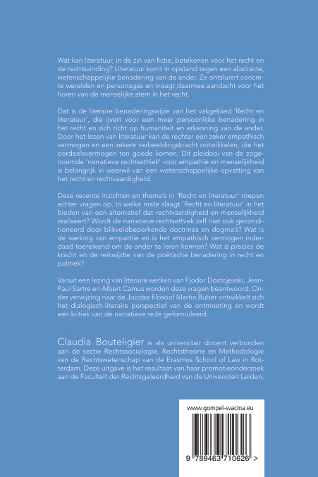 Achterkant van Dialoog in recht en literatuur