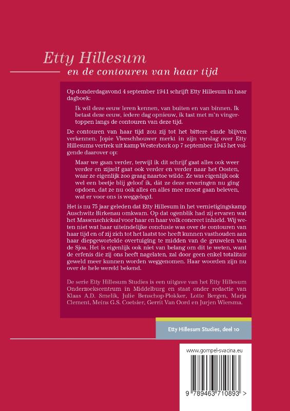 Achterkant van Etty Hillesum en de contouren van haar tijd