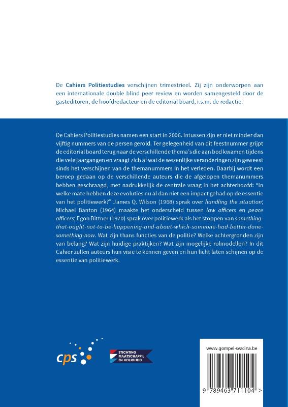 Achterkant van De essentie van politiewerk