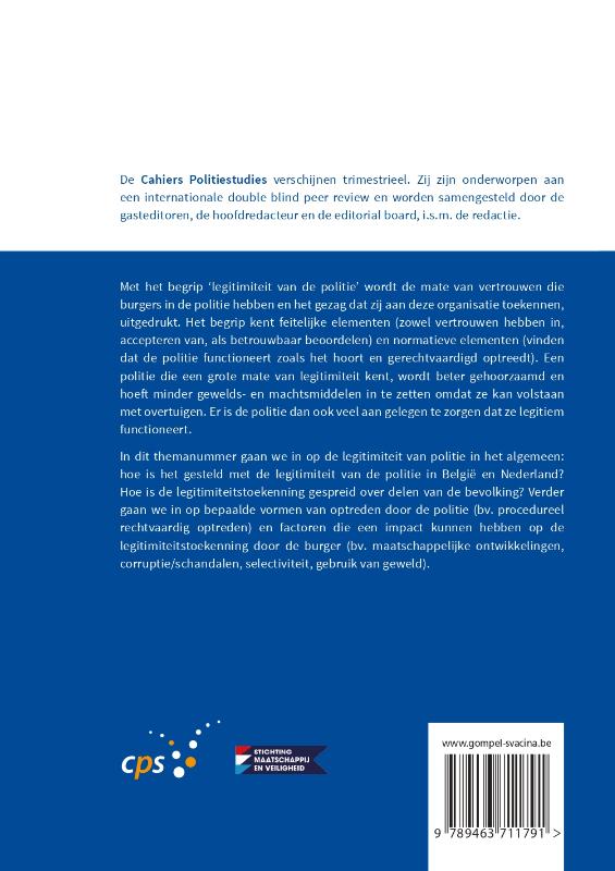 Achterkant van Politie en legitimiteit