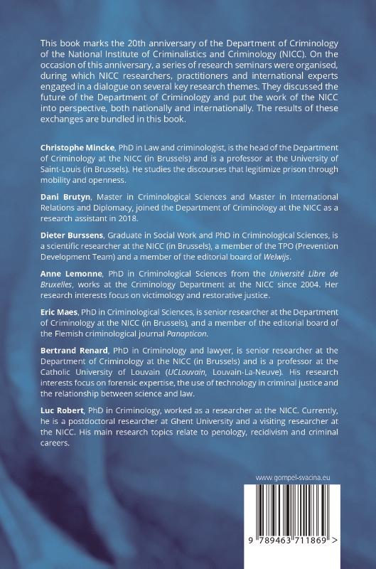 Achterkant van 20 years of Criminology at the NICC