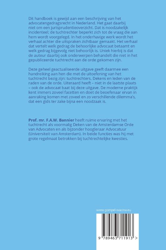 Achterkant van Handboek advocaten-gedragsrecht