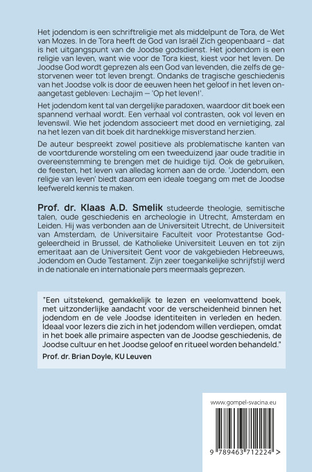 Achterkant van Jodendom, een religie van leven