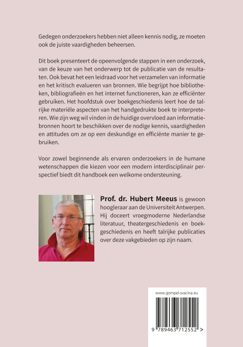 Achterkant van Onderzoeksvaardigheden in de letteren en de boekgeschiedenis