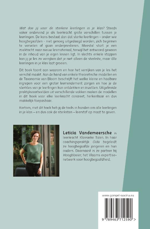 Achterkant van Sterke leerlingen in de klas