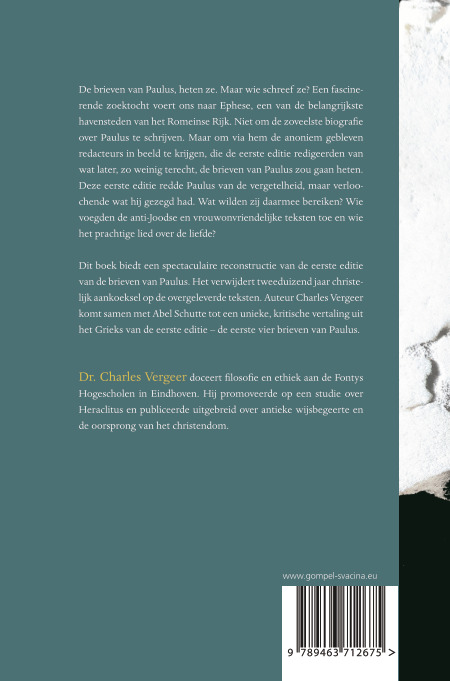 Achterkant van De eerste editie van Paulus