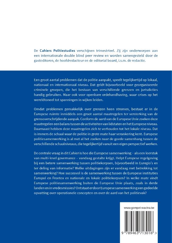 Achterkant van Europese politiesamenwerking