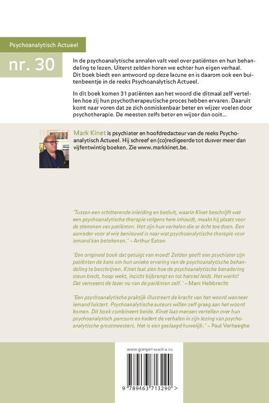 Achterkant van Beter en wijzer door psychotherapie