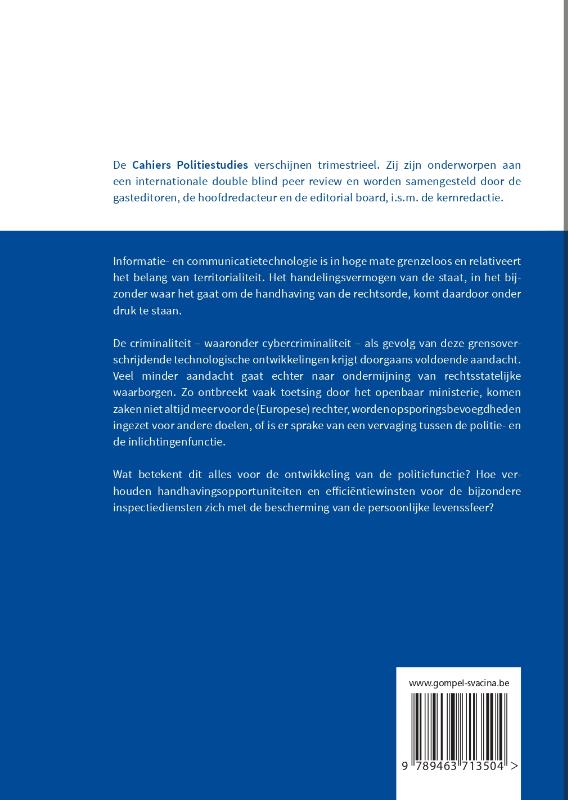 Achterkant van 62-Politie en rechtsstaat in de gedigitaliseerde samenleving