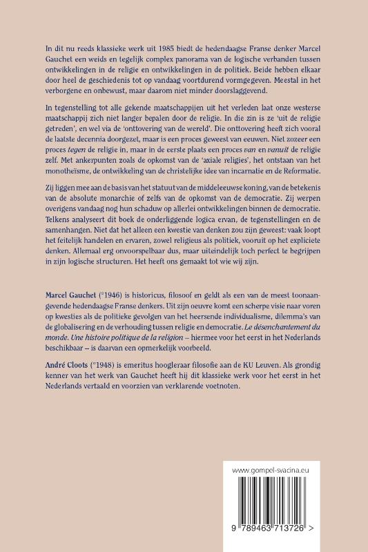 Achterkant van De onttovering van de wereld
