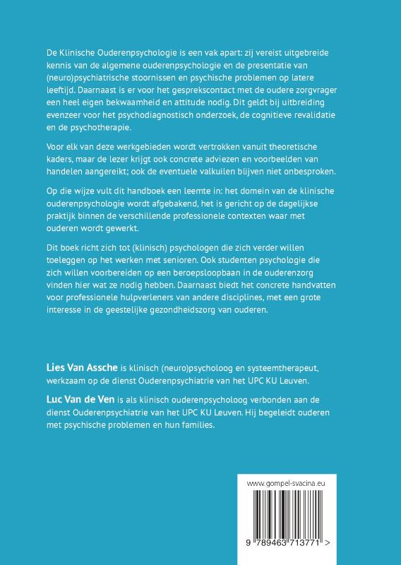 Achterkant van Handboek Klinische ouderenpsychologie