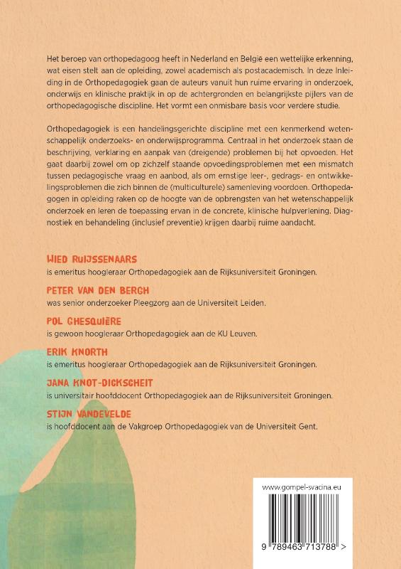 Achterkant van Inleiding in de Orthopedagogiek