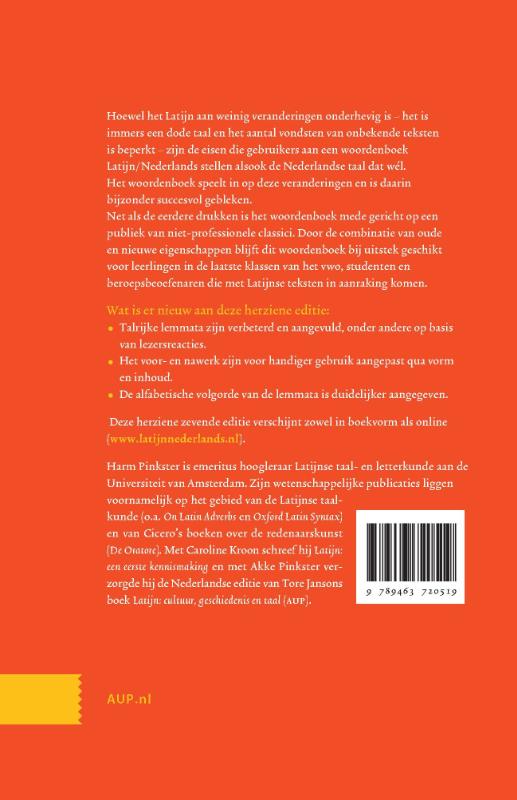 Achterkant van Woordenboek Latijn / Nederlands