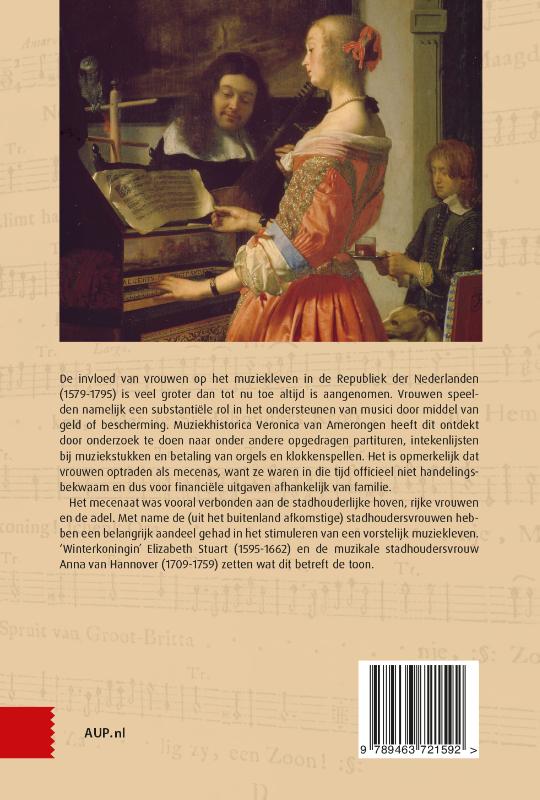 Achterkant van Vrouwelijke muziekmecenassen in de Republiek der Nederlanden