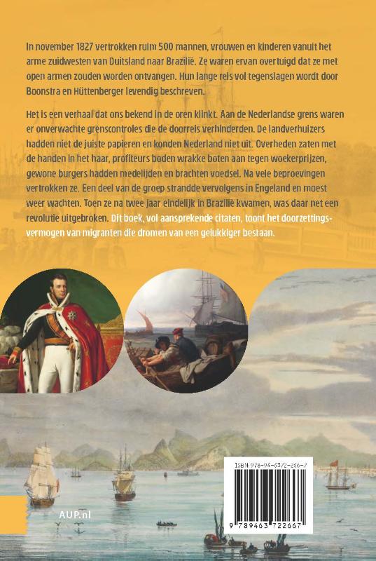 Achterkant van Gelukzoekers gestrand