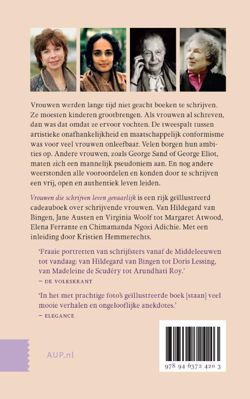 Achterkant van Vrouwen die schrijven leven gevaarlijk