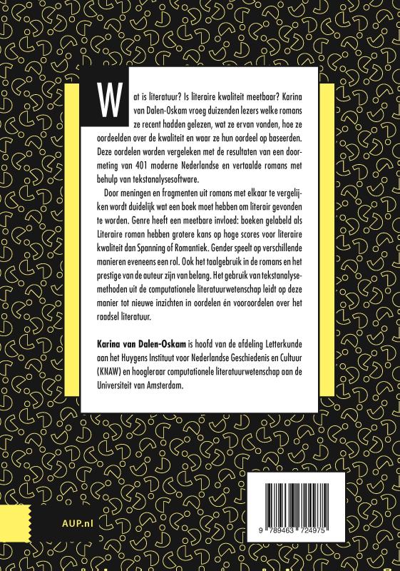 Achterkant van Het raadsel literatuur