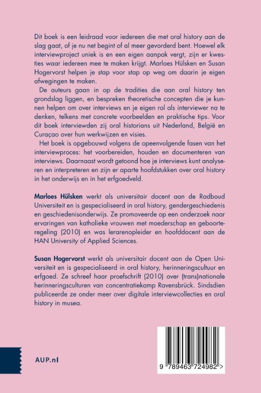 Achterkant van Oral history