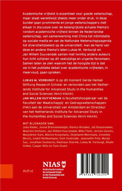 Achterkant van Academische Vrijheden in Nederland