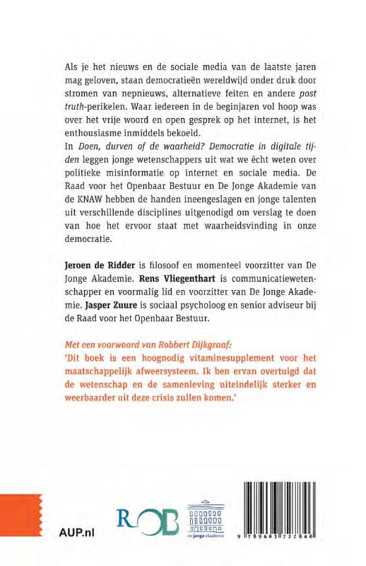 Achterkant van Doen, durven of de waarheid?