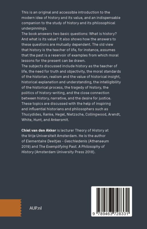 Achterkant van The Modern Idea of History and its Value
