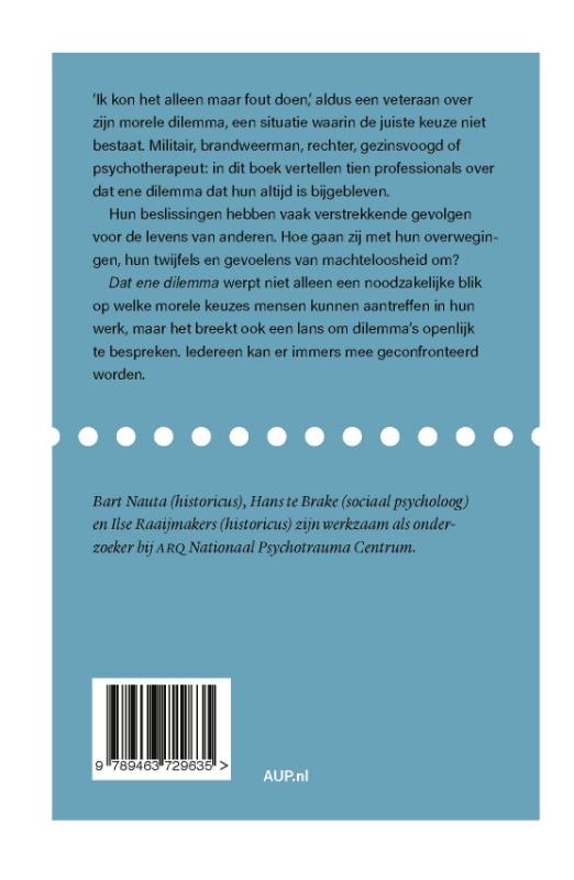 Achterkant van Dat ene dilemma