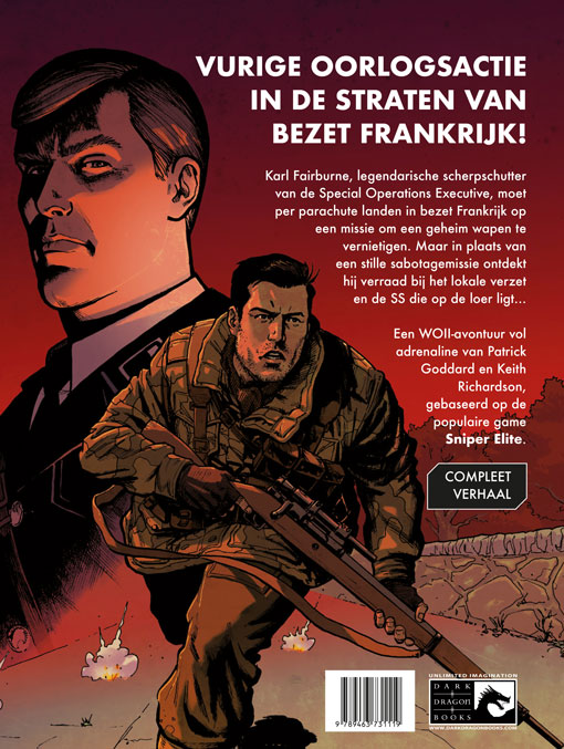 Achterkant van Sniper Elite