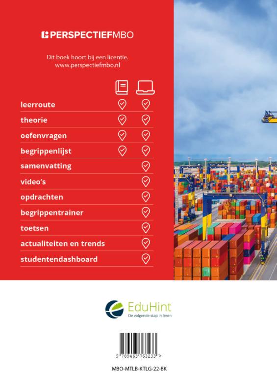Achterkant van Logistiek niveau 4 Logistiek licentie + boek