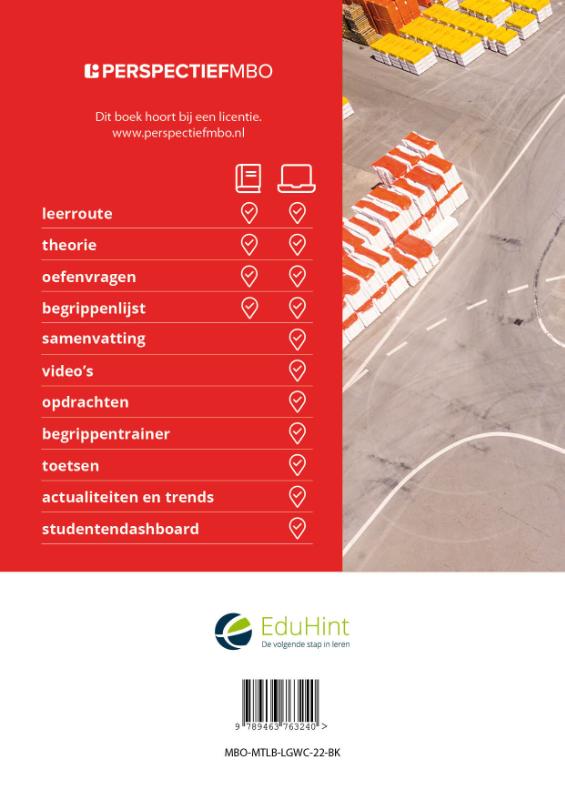Achterkant van Logistiek niveau 4 Bewaken en beheren licentie + boek