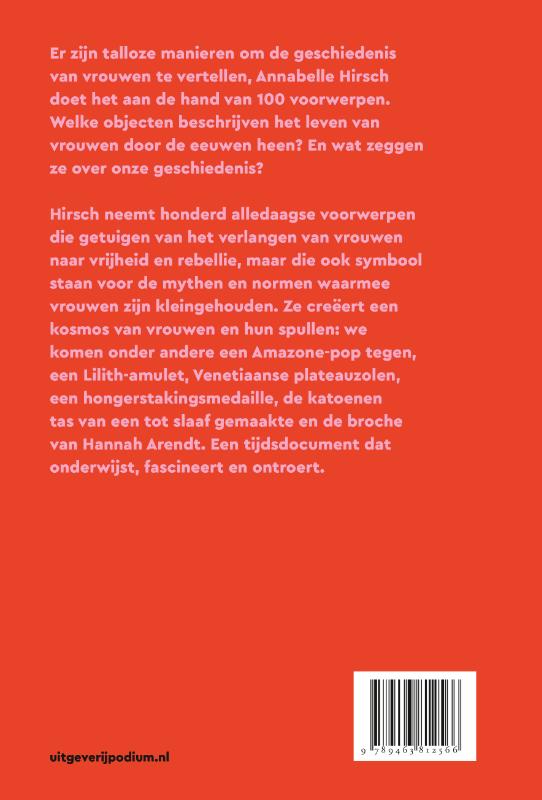 Achterkant van De geschiedenis van de vrouw in 100 voorwerpen
