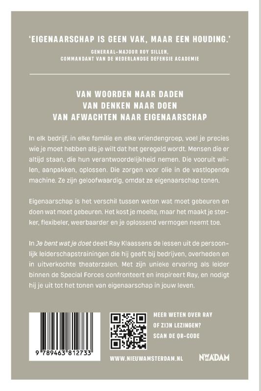 Achterkant van Je bent wat je doet