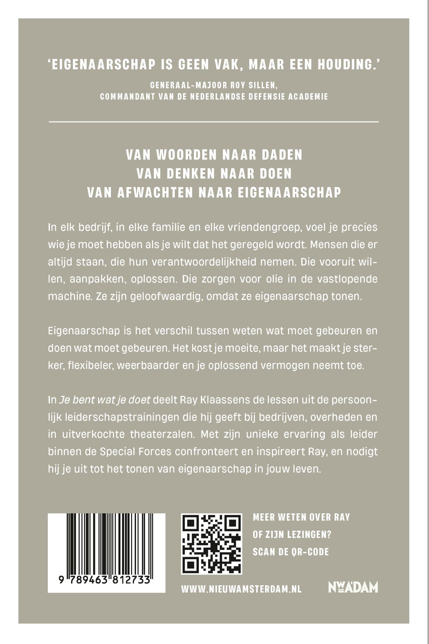 Achterkant van Je bent wat je doet