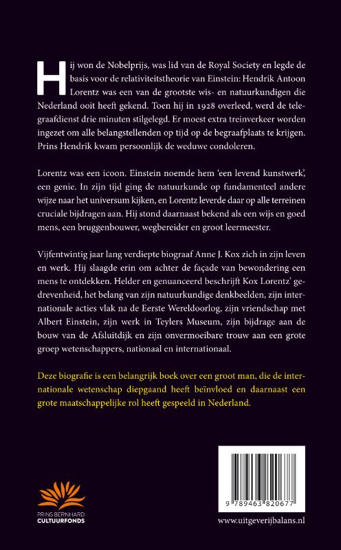Achterkant van Hendrik Antoon Lorentz, natuurkundige (1853-1928