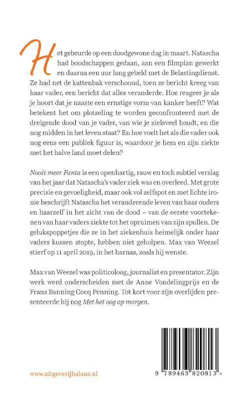 Achterkant van Nooit meer Fanta