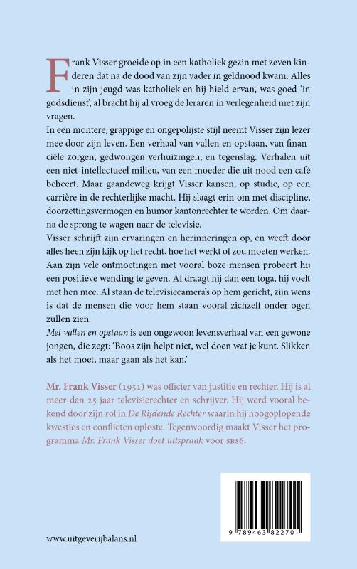 Achterkant van Met vallen en opstaan