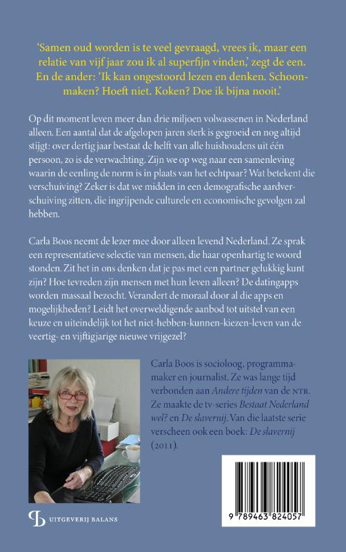 Achterkant van Alleen in Nederland