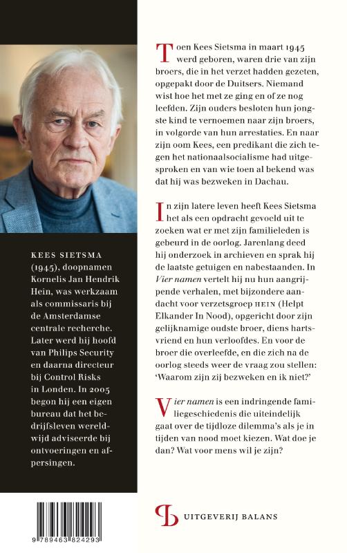 Achterkant van Vier namen
