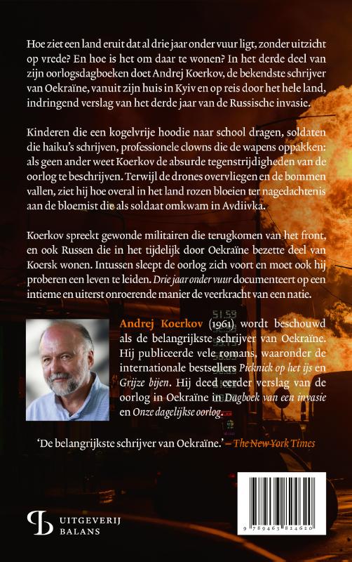 Achterkant van Drie jaar onder vuur