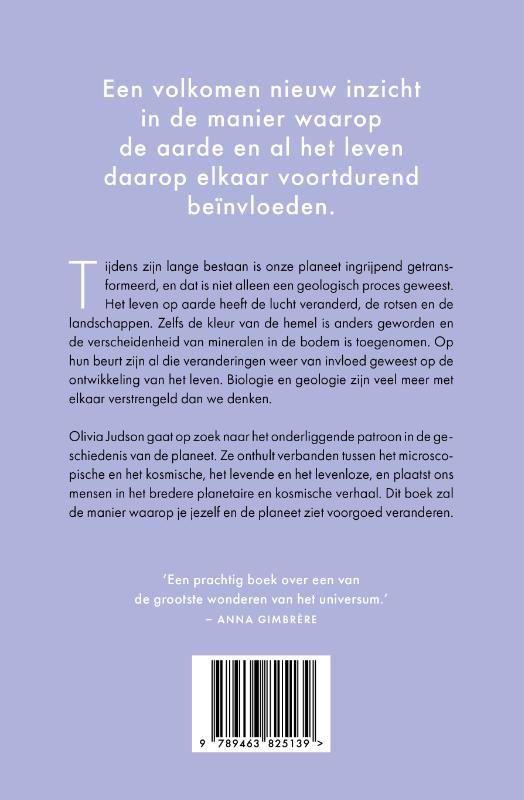 Achterkant van Hoe de aarde het leven vormde, en het leven de aarde